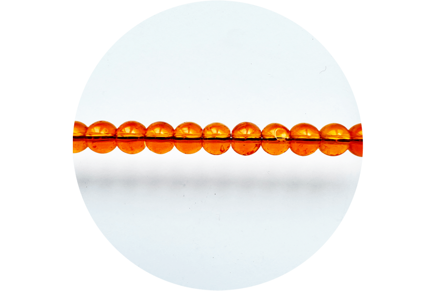 Круглі скляні намистини, помаранчеві, 4 мм