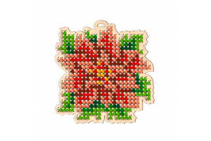 Заготовка для вишивки ялинкової іграшки "Пуансеттія" ІДН міні_016 (5.5х5.7 см)